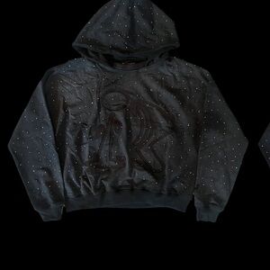 Illest Black Hooded Sweatshirt with Stud Embellishment